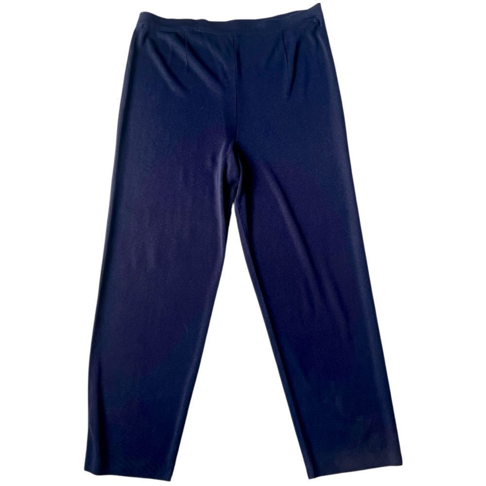 Misook Exclusively Woman Navy Blue Casual Straight-Leg High Waist Bottoms sz 2XL